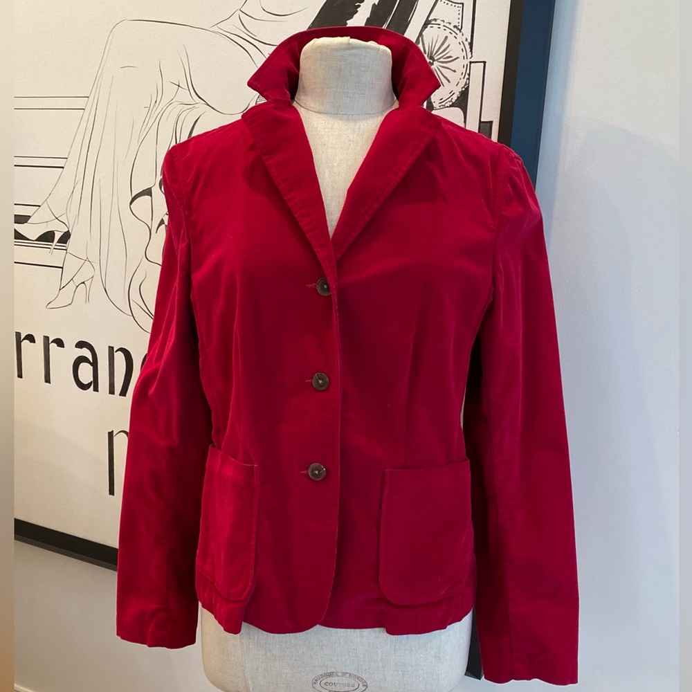 Lands End Womens Fuchsia Corduroy Blazer. / Size 14